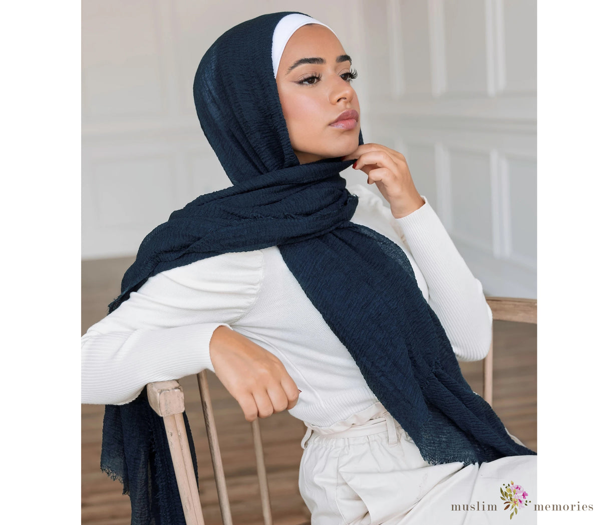Now or never - premium cotton half net hijab