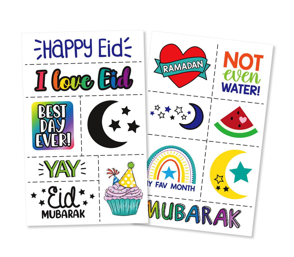 Eid Temporary Tattoos 2 Sheets Mubarak Paper Co.