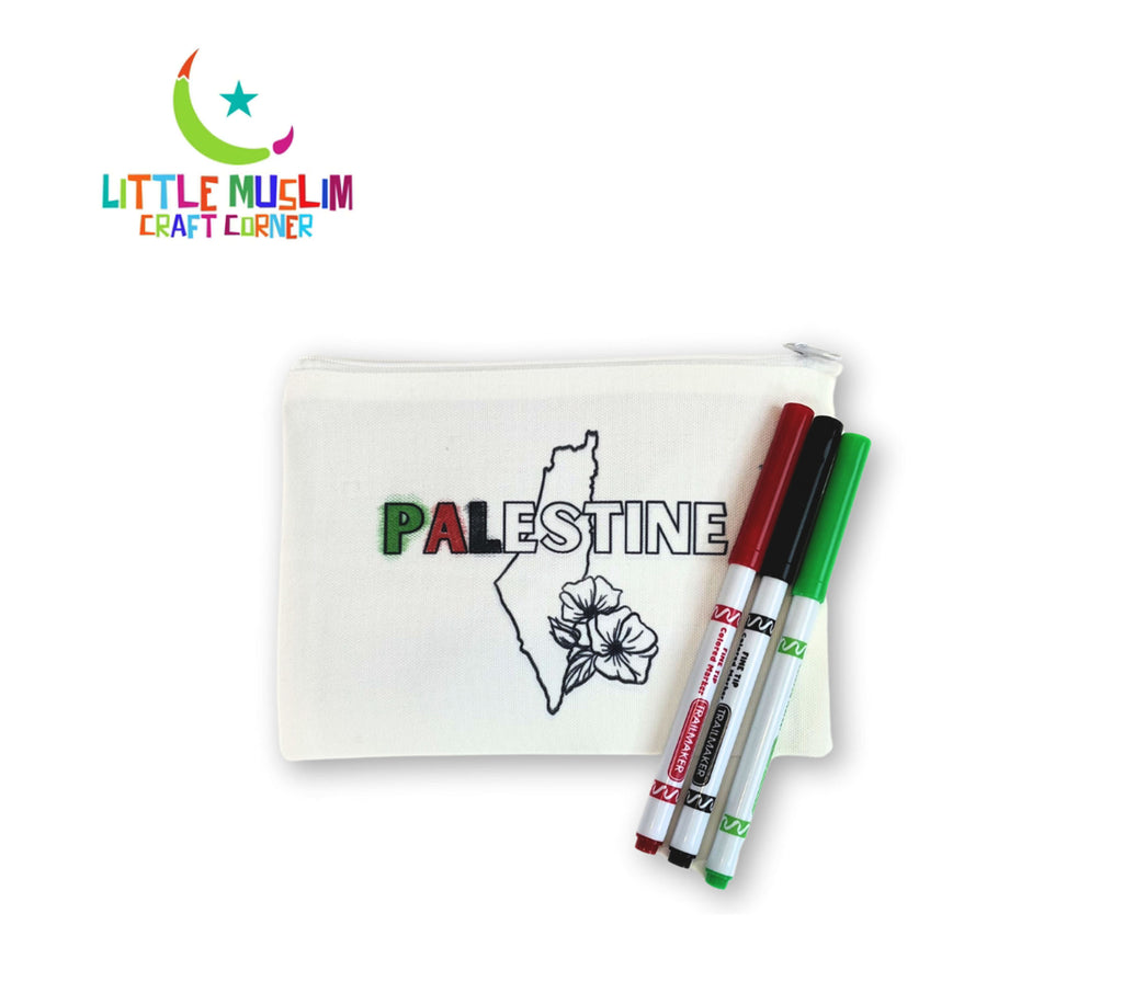 Palestine Map Coloring Zipper Bag