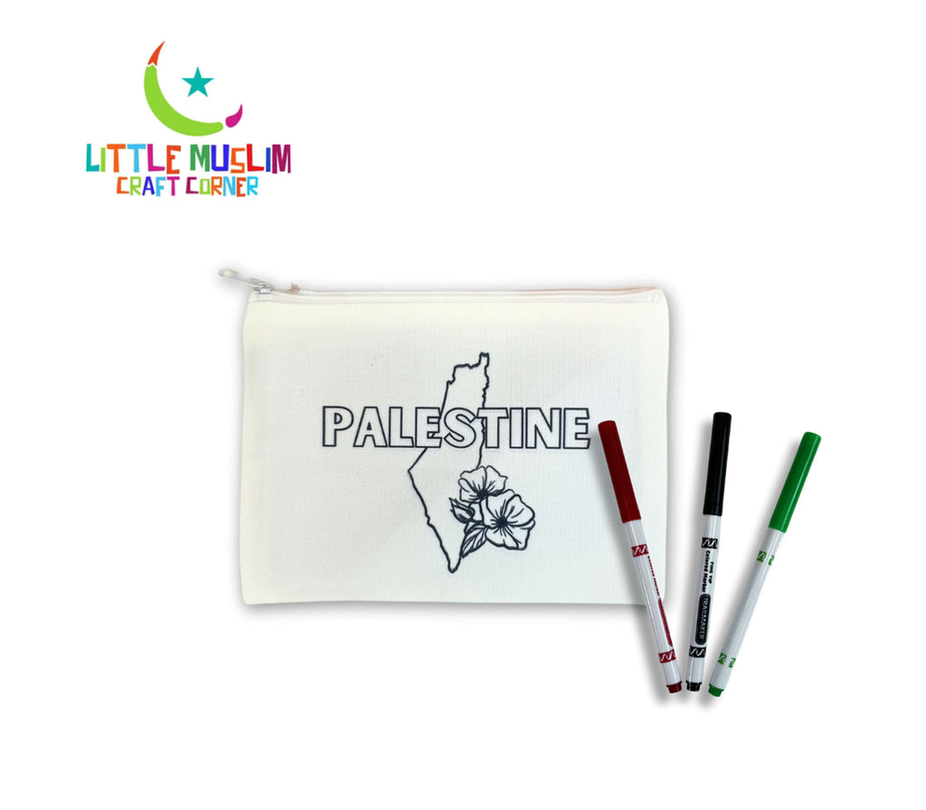 Palestine Map Coloring Zipper Bag