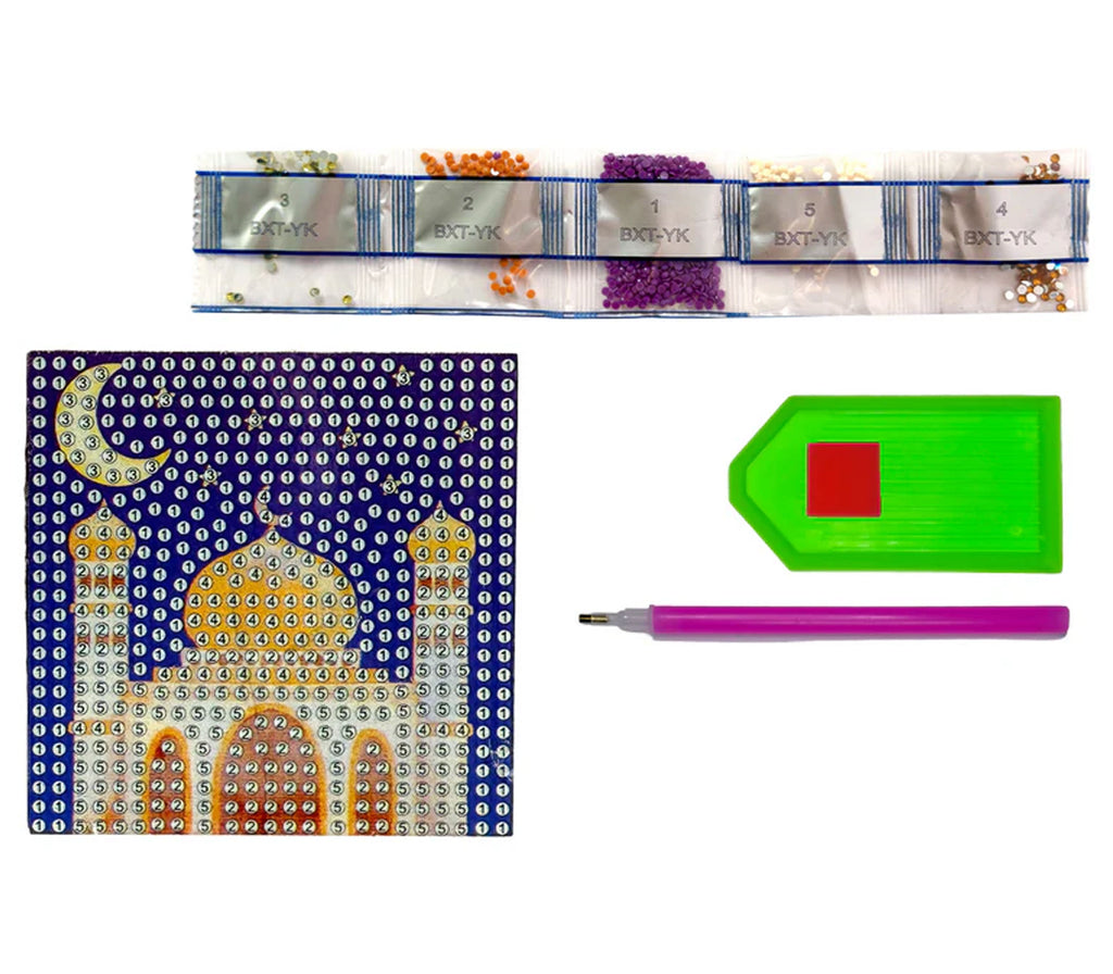 Moonlit Masjid Acrylic Magnet - Diamond Art Kit