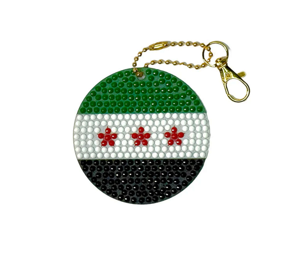 Free Syria Flag Acrylic Keychain - Diamond Art Kit