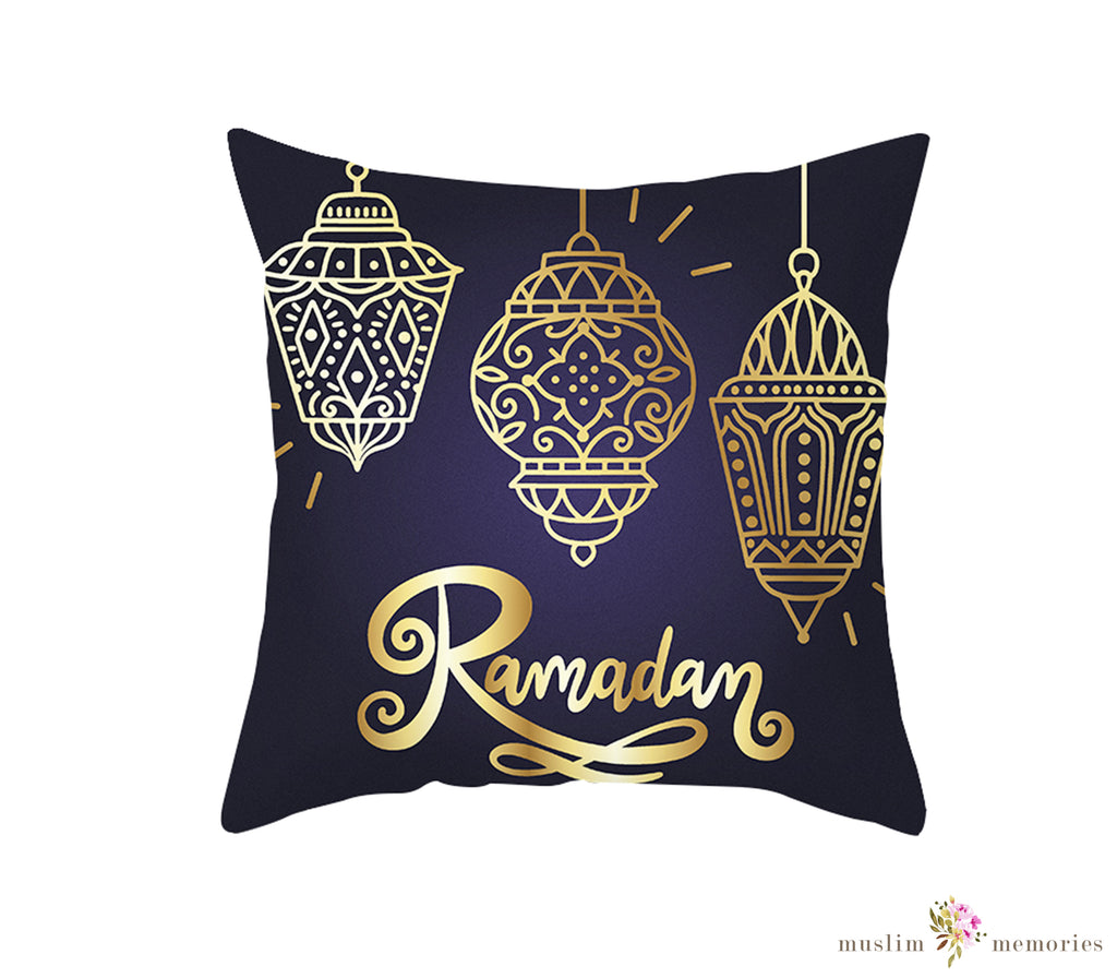 Ramadan Golden Lanterns Pillow Case Muslim Memories