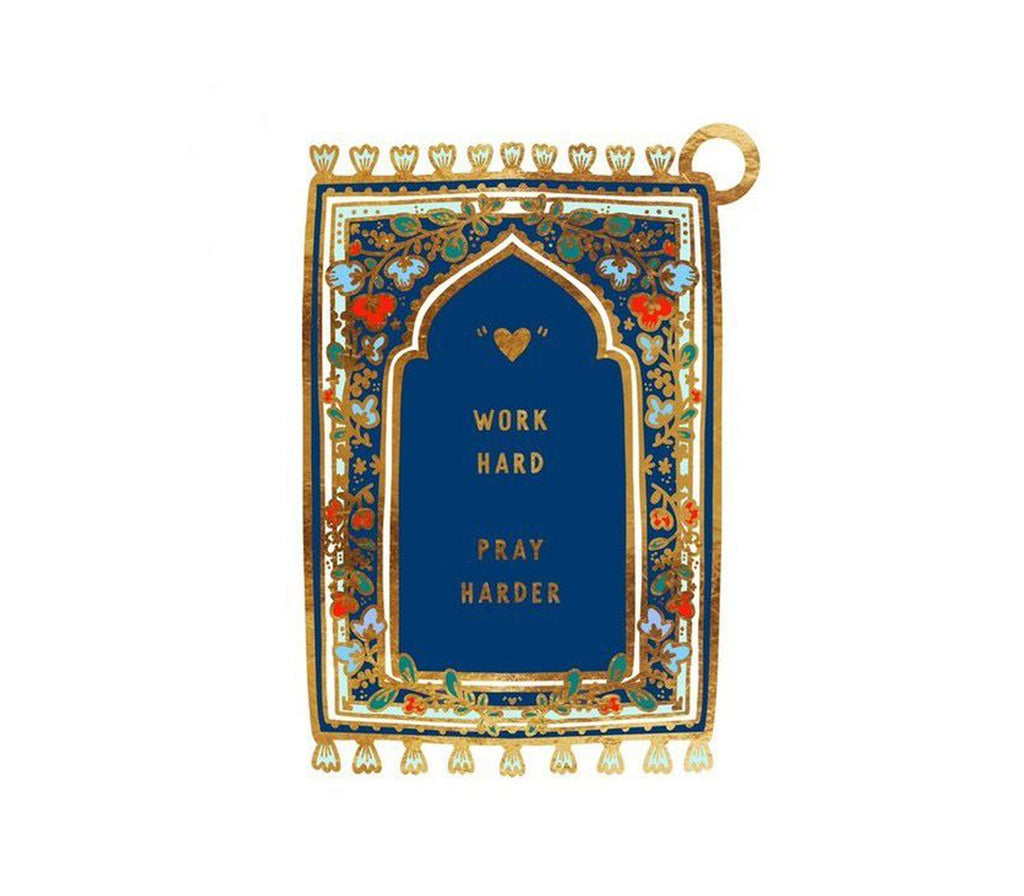 Prayer Mat Keyrings | Work Hard, Pray Harder Quote Lovin'