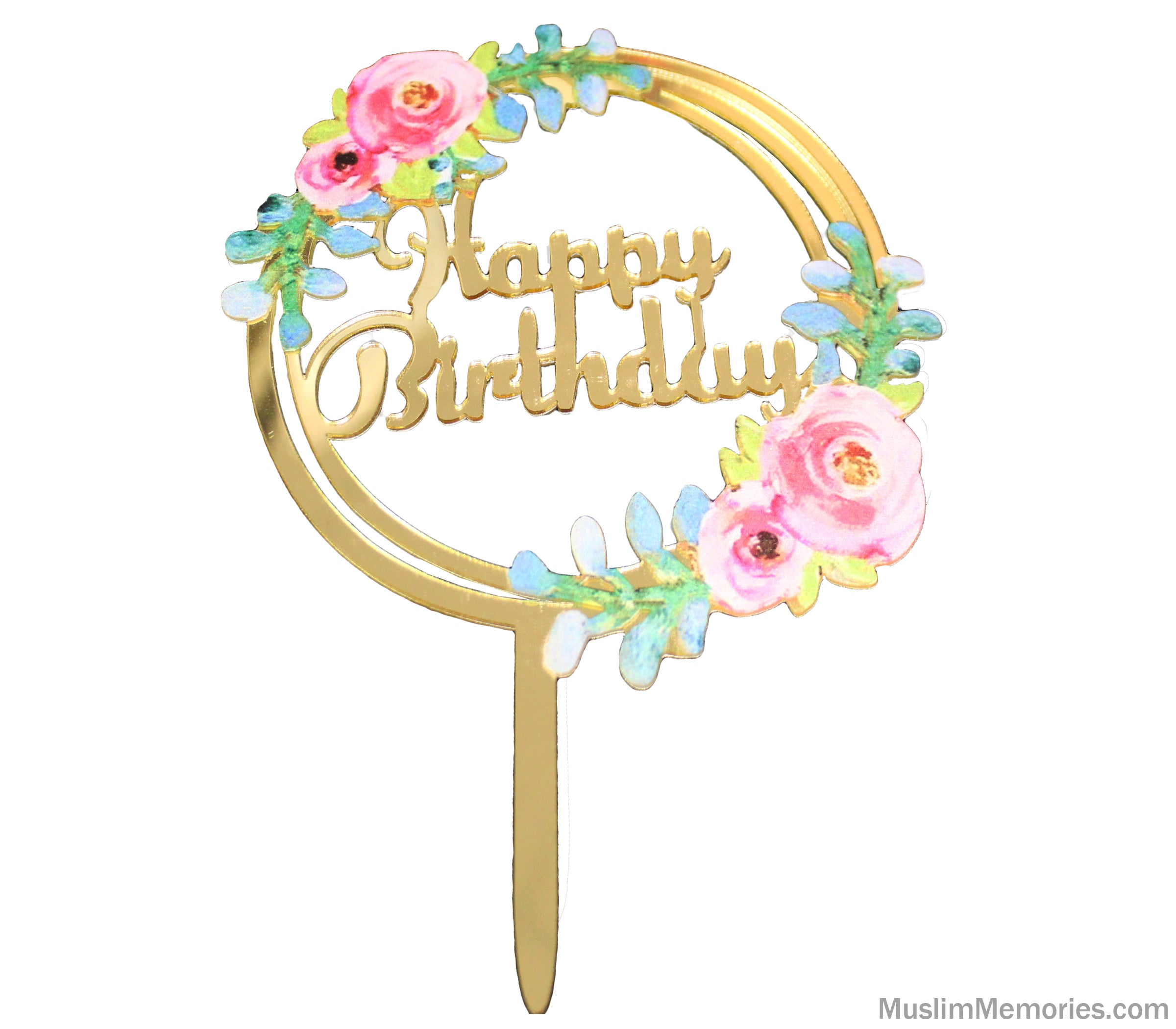 V2 Happy Birthday Cake Topper Silver Glitter Calligraphy Cake Decoration |  eBay